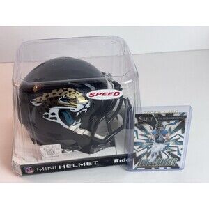 Jacksonville Jaguars Speed QB Mini Helmet Riddell & Trevor Lawrence Rookie Card
